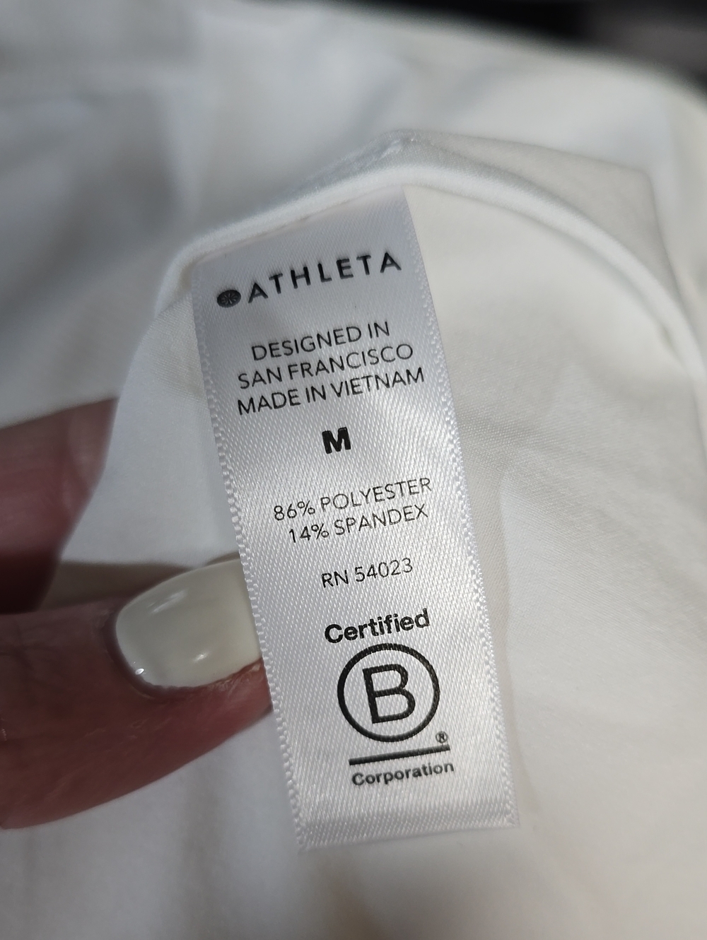 Athleta Zephyr V-Neck Tee White Size Medium NWT - Picture 10 of 11